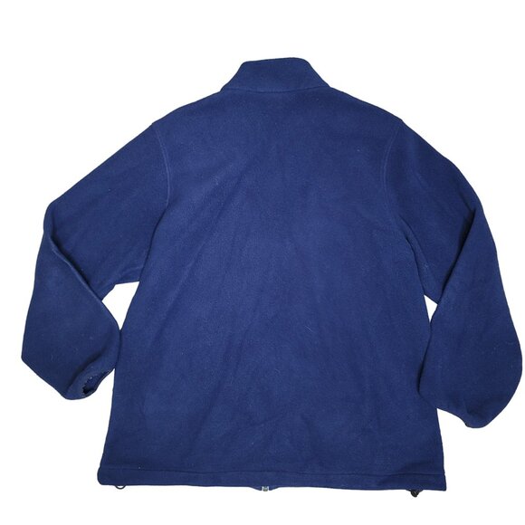 Lands' End Boys' L 14-16 Regular Navy Blue Fleece Full-Zip Jacket warm fall - Picture 3 of 4